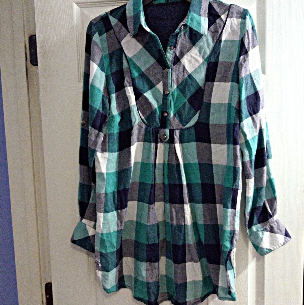 Plaid tunic top